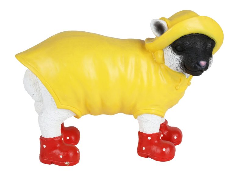 Animal figure with raincoat and rubber boots 42x18x30cm lamb - Image 4