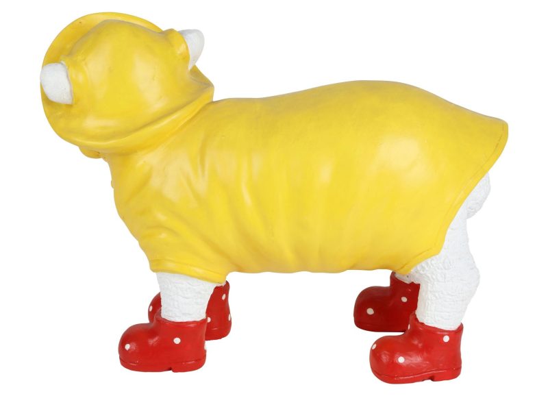 Animal figure with raincoat and rubber boots 42x18x30cm lamb - Image 3