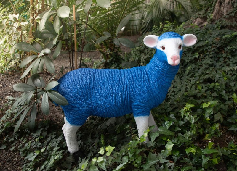 XXL Garden Decoration Figure Sheep 60x70cm Royal Blue - Image 6