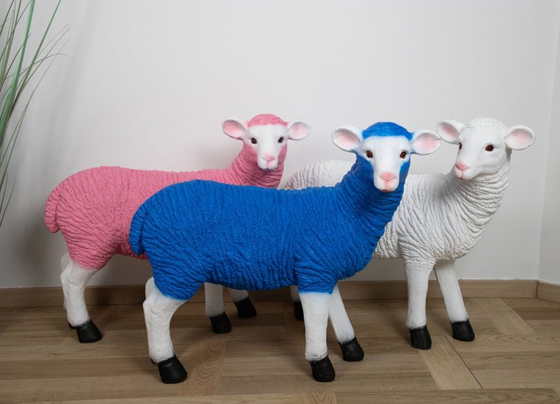 XXL Garden Decoration Figure Sheep 60x70cm Royal Blue - Image 3