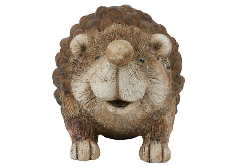 Decorative hedgehog figure in wood look 21x33cm - Image 5