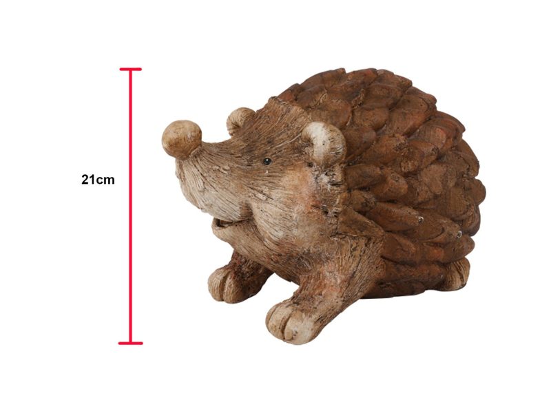 Decorative hedgehog figure in wood look 21x33cm - Image 3