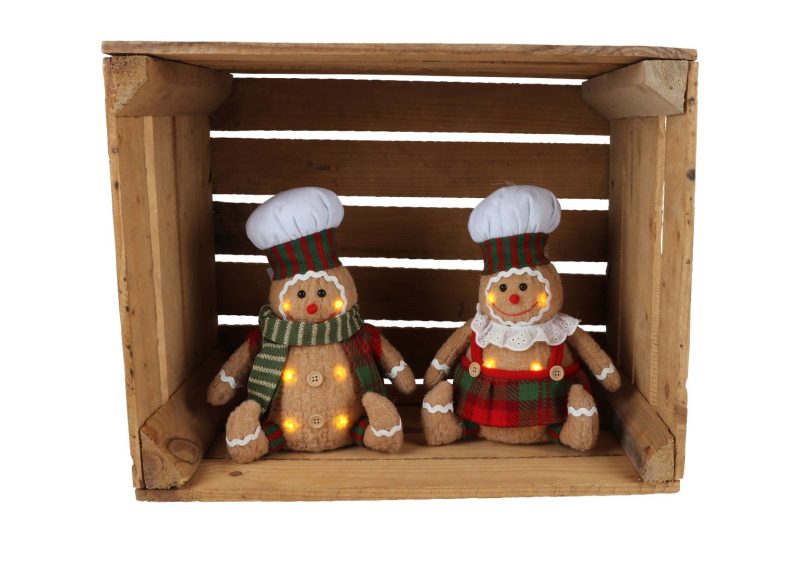 LED gingerbread figure with 6 LEDs 25cm warm white - Image 4