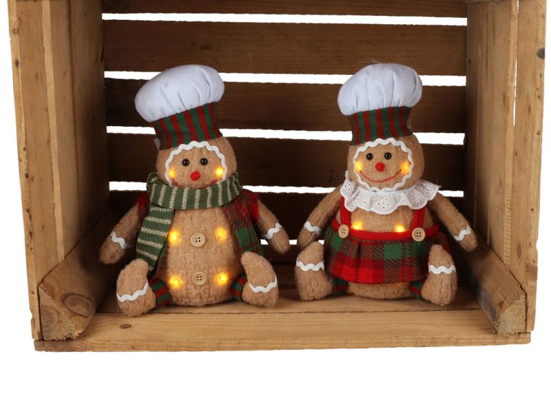 LED gingerbread figure with 6 LEDs 25cm warm white - Image 2